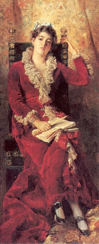 Portrait of Julia Makovskaya, The Artist's Wife, Makovsky, Konstantin